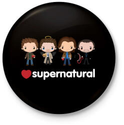 printfashion Supernatural - Kitűző, hűtőmágnes - Fekete (5089246)
