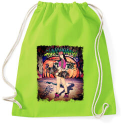 printfashion Gördeszkás lány - Sportzsák, Tornazsák - Limezöld (196908)