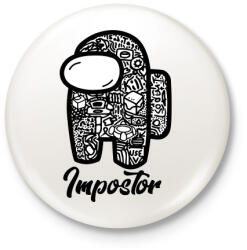 printfashion Among us Impostor art - Kitűző, hűtőmágnes - Fehér (4689395)