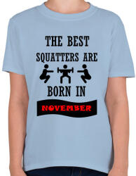 printfashion A legjobb guggolók novemberben születnek - Gyerek póló - Világoskék (1393802)