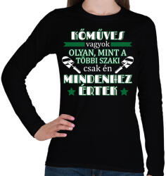 printfashion Mindenhez értek - Női hosszú ujjú póló - Fekete (10291651)