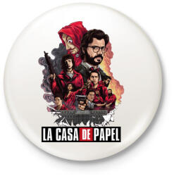 printfashion La Casa de Papel - Kitűző, hűtőmágnes - Fehér (4668645)