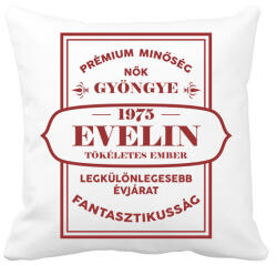 printfashion Nők gyöngye - Névvel, évszámmal - Párnahuzat, Díszpárnahuzat - Fehér (7150298)