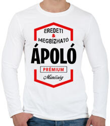 printfashion Ápoló prémium minőség - Férfi hosszú ujjú póló - Fehér (1432411)