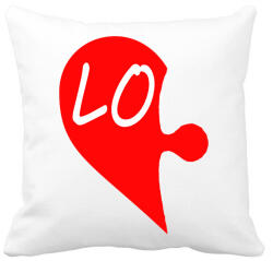 printfashion Szívem Love - Párnahuzat, Díszpárnahuzat - Fehér (2207467)