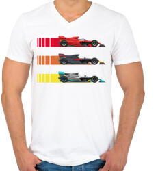 printfashion Forma 1 - Férfi V-nyakú póló - Fehér (13968327)