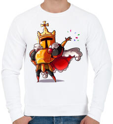 printfashion Golden Knight - Férfi pulóver - Fehér (2314087)