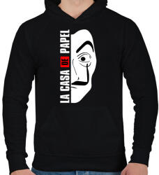 printfashion La Casa de Papel - A nagy pénzrablás - Money Heist - Férfi kapucnis pulóver - Fekete (5793486)