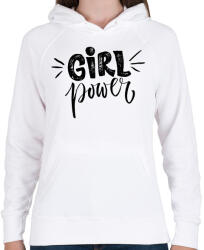 printfashion Girl power - Női kapucnis pulóver - Fehér (383258)