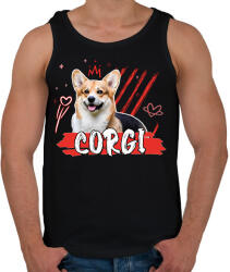 printfashion Corgi firka - Férfi atléta - Fekete (11848926)