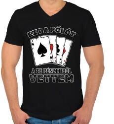 printfashion A te pénzedből - Férfi V-nyakú póló - Fekete (15560296)