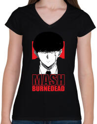 printfashion Mashle Mash Burnedead - Női V-nyakú póló - Fekete (16585721)