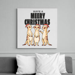 printfashion Szurikáta karácsony - Vászonkép - Fehér (6639304)