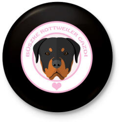 printfashion Büszke gazdi: Rottweiler - Kitűző, hűtőmágnes - Fekete (3099497)
