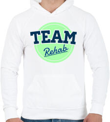 printfashion TEAM Rehab Green - Férfi kapucnis pulóver - Fehér (251587)