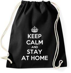 printfashion Keep calm and stay home! - Sportzsák, Tornazsák - Fekete (2352829)