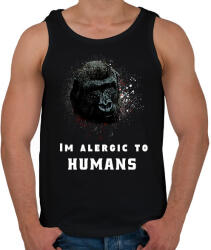 printfashion IM ALERGIC TO HUMANS - Férfi atléta - Fekete (1712341)