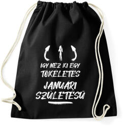 printfashion Így néz ki egy tökéletes januári születésű - Sportzsák, Tornazsák - Fekete (11015792)