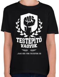 printfashion Testépítő vagyok - Gyerek póló - Fekete (8951903)