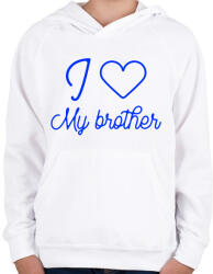 printfashion I love my brother - Gyerek kapucnis pulóver - Fehér (10643275)