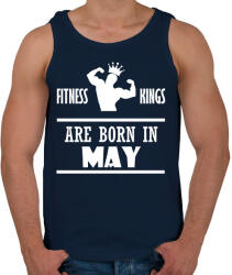 printfashion Fitnessz királyok májusban születtek - Férfi atléta - Sötétkék (1402480)