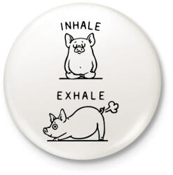 printfashion Malac jóga - Kitűző, hűtőmágnes - Fehér (14715622)