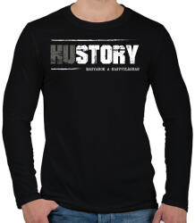 printfashion HUstory (white) - Férfi hosszú ujjú póló - Fekete (7416064)