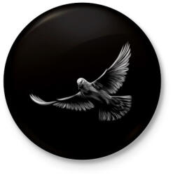 printfashion Galamb portré - Kitűző, hűtőmágnes - Fekete (4846865)