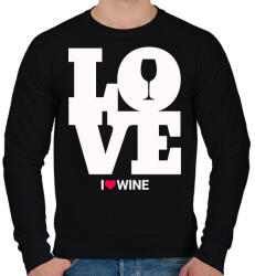 printfashion Love Wine - Férfi pulóver - Fekete (2959072)