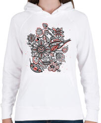 printfashion Madár - Női kapucnis pulóver - Fehér (38132)