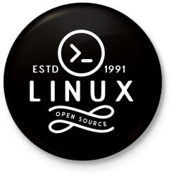 printfashion Linux 1991 - Kitűző, hűtőmágnes - Fekete (3531689)