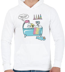 printfashion Hogy legyél Unikornis - Férfi kapucnis pulóver - Fehér (4177991)