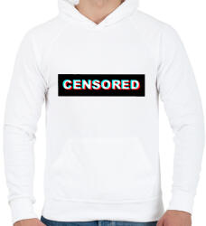 printfashion Censored - Férfi kapucnis pulóver - Fehér (2310466)