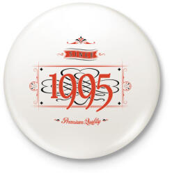 printfashion since-1995-red-black - Kitűző, hűtőmágnes - Fehér (3076541)