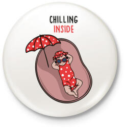 printfashion Baba Chill - Kitűző, hűtőmágnes - Fehér (5083613)