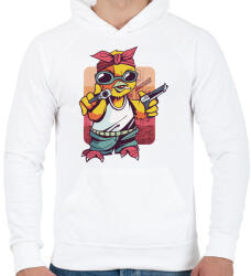 printfashion Gangster Canary_Rajztábla 1 - Férfi kapucnis pulóver - Fehér (4307289)