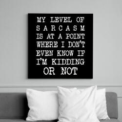 printfashion My level of sarcasm - White - Vászonkép - Fekete (7048129)