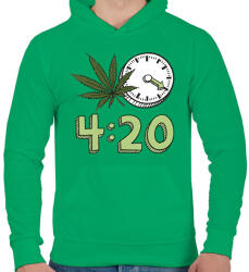 printfashion 4: 20 Cannabis for men - Férfi kapucnis pulóver - Zöld (2367737)