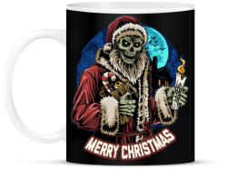 printfashion Karácsonyi mikulás zombi - Bögre - Fekete (5545401)