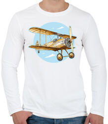 printfashion Retro repülő - Férfi hosszú ujjú póló - Fehér (14273537)