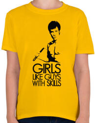 printfashion Bruce Lee - Gyerek póló - Sárga (442671)