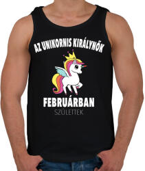 printfashion Unikornis királynők februárban születtek (MAGYAR) - Férfi atléta - Fekete (839508)