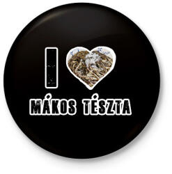 printfashion I Love Mákos Tészta - Kitűző, hűtőmágnes - Fekete (16366498)
