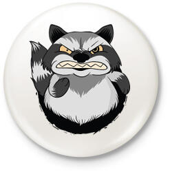 printfashion Mérges mosómedve - Kitűző, hűtőmágnes - Fehér (6253127)