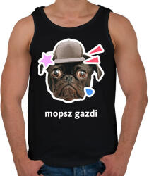 printfashion mopsz gazdi 2 - Férfi atléta - Fekete (10898015)