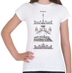 printfashion Budapest épületek - Női póló - Fehér (7353309)