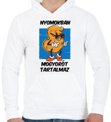 printfashion Mogyoró - Férfi kapucnis pulóver - Fehér (5073246)