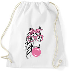 printfashion Rágózó ló - Sportzsák, Tornazsák - Fehér (12712356)