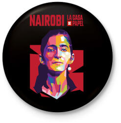 printfashion NAIROBI - Kitűző, hűtőmágnes - Fekete (4298619)