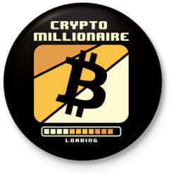 printfashion BITCOIN 4 EVER 89 - Kitűző, hűtőmágnes - Fekete (6976565)